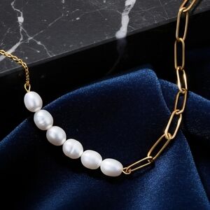 Pearl Chain Necklace | Dainty & Elegant Trendy 18K Gold Plated Jewelry ✨